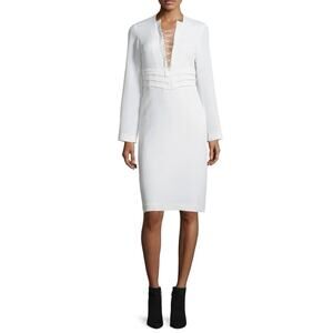 IRO Payda Sheath Dress Ecru Size Medium Quiet Luxury Minimalist Feminine Career